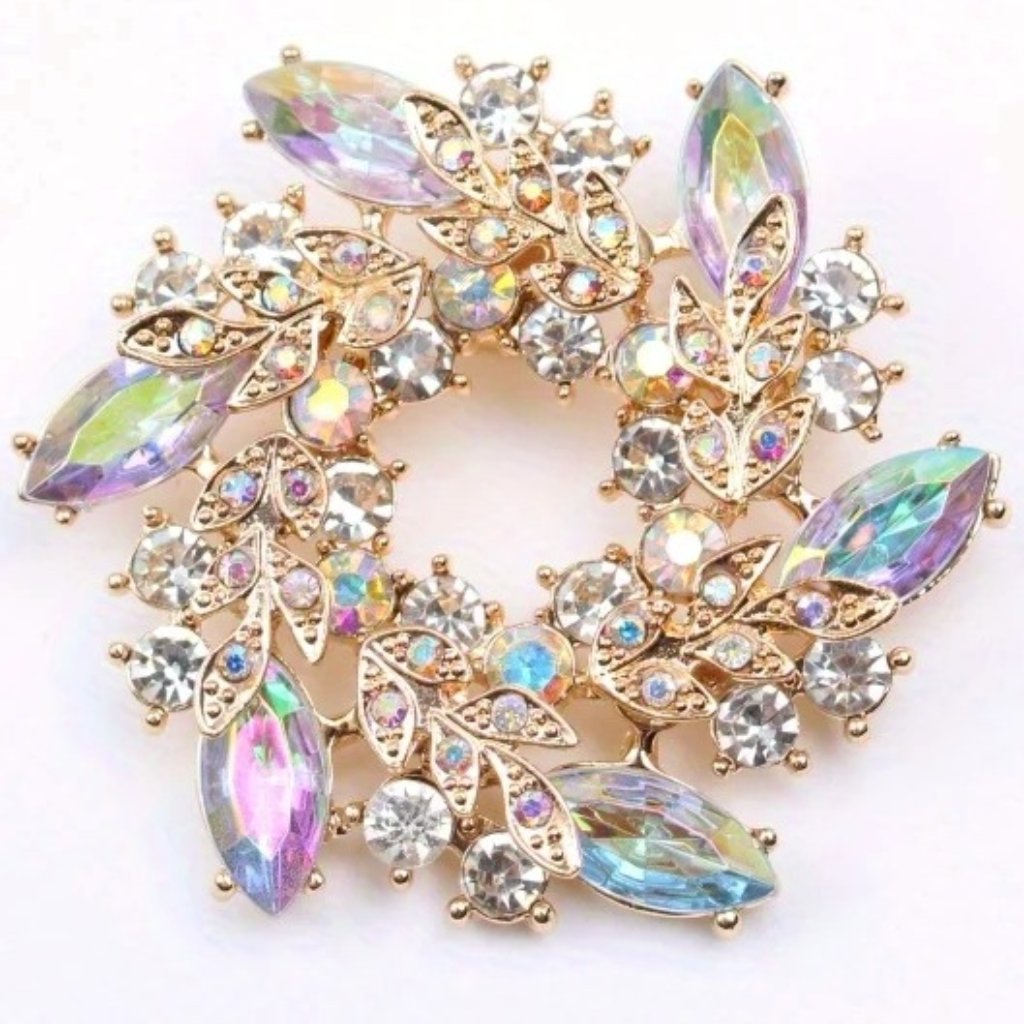 Elegant Luxury Rhinestone Floral Brooch